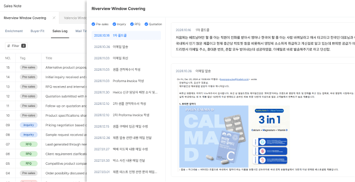 영업활동 기록